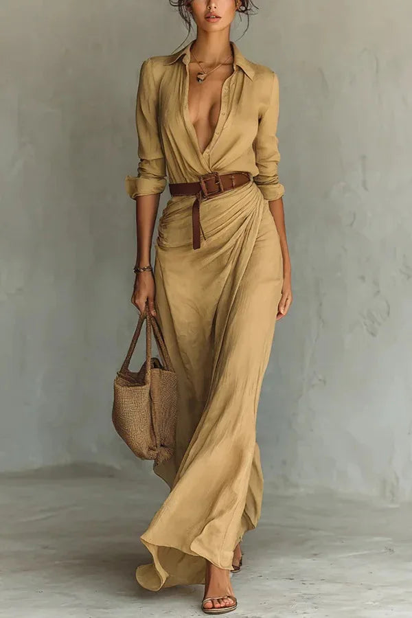 Perla | Robe Maxi Portefeuille Fluide
