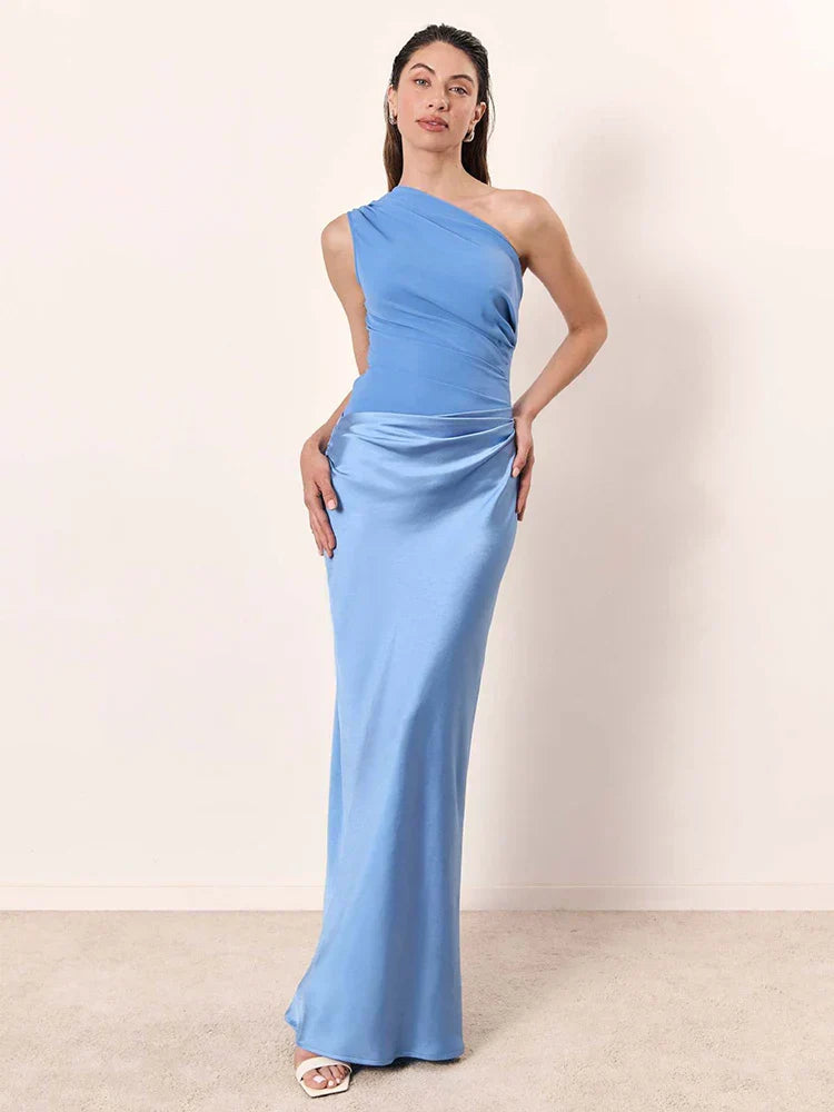 Claudette | Robe Longue Satinée à Fente