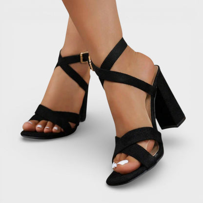Sasha | Sandales à Talon Carré Brides Croisées