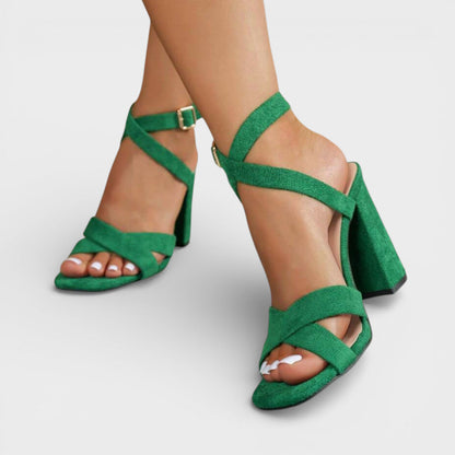 Sasha | Sandales à Talon Carré Brides Croisées