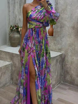 Aurore | Robe Longue Asymétrique à Imprimé Floral