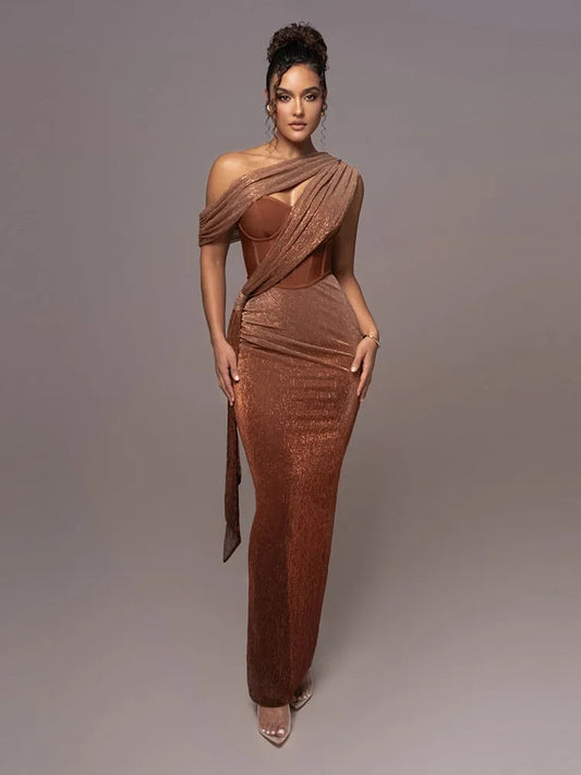 Agathe | Robe Longue de Soirée Drapée