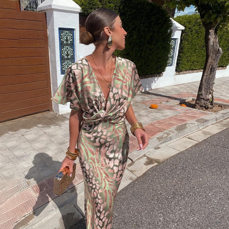 Coralie | Robe Longue Satinée Bretelles Fines pour Mariage Invitée