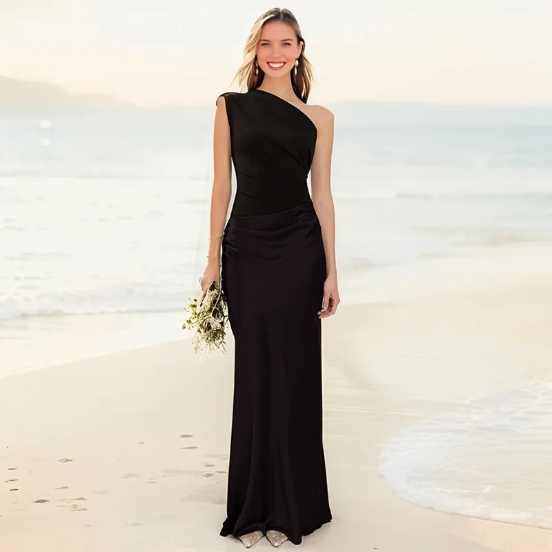 Claudette | Robe Longue Satinée à Fente