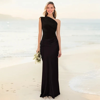 Claudette | Robe Longue Satinée à Fente