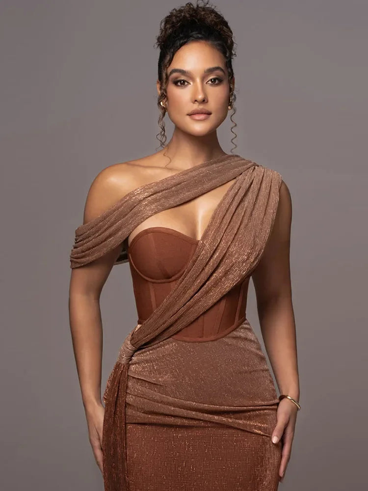 Agathe | Robe Longue de Soirée Drapée