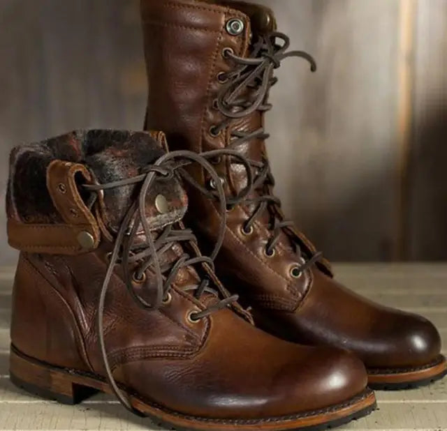 Zélina | Bottes Mi-Mollet Lacées Talon Carré