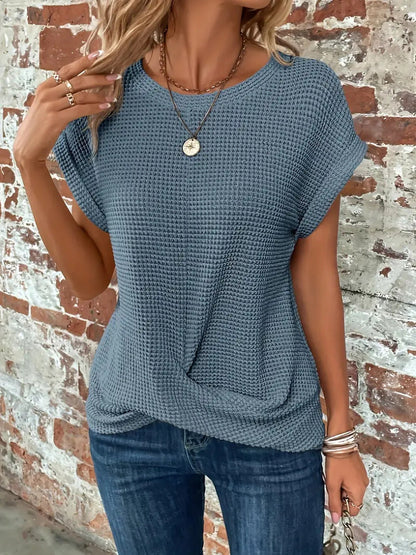 Laurence | T-Shirt Col Cœur Manches Courtes