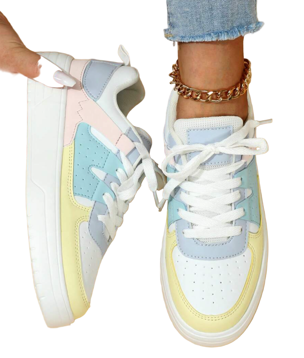 Noémie | Baskets Plateforme Color Block