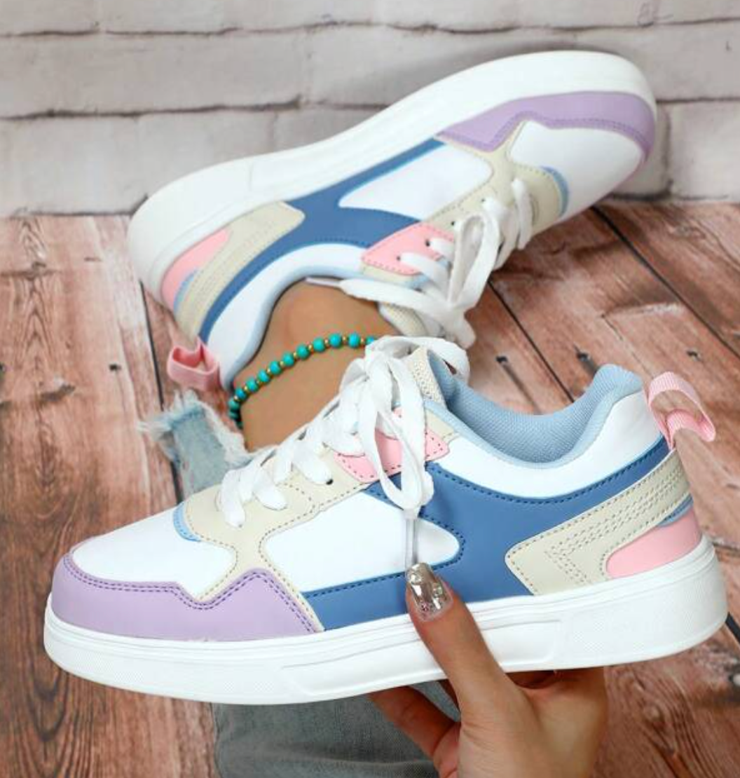 Noémie | Baskets Plateforme Color Block