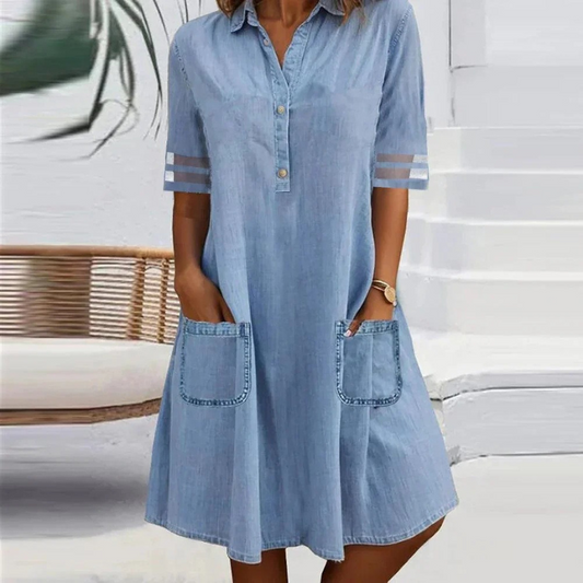 Laura | Robe Courte en Jean avec Poches