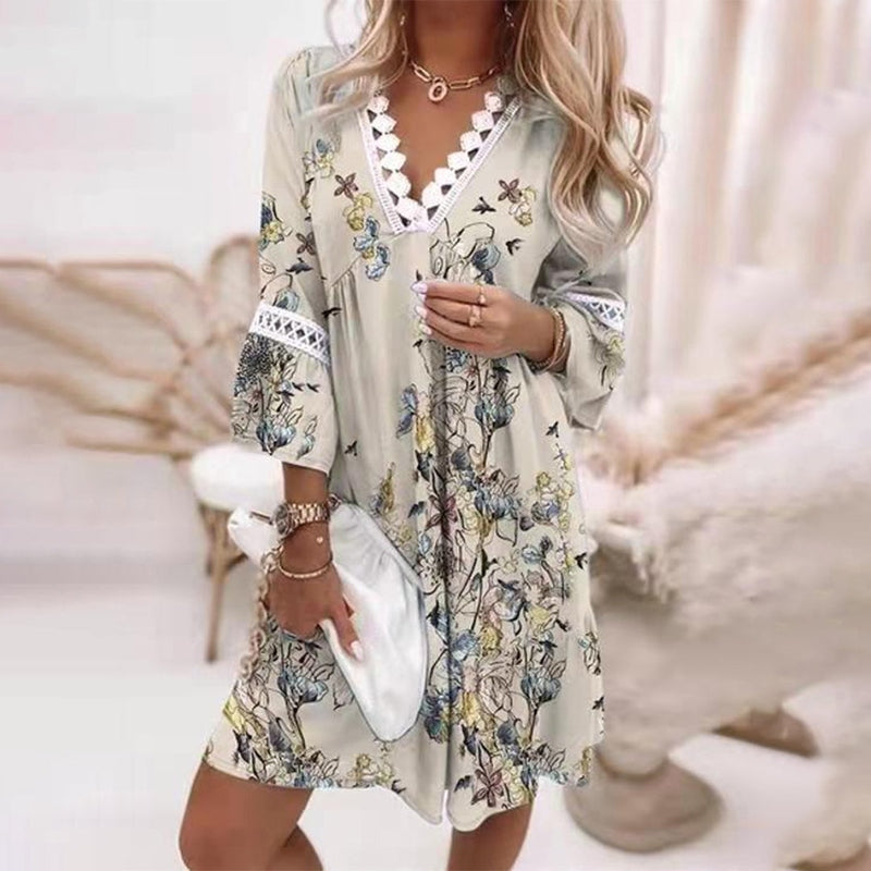 Capucine | Robe Courte Boho Imprimée