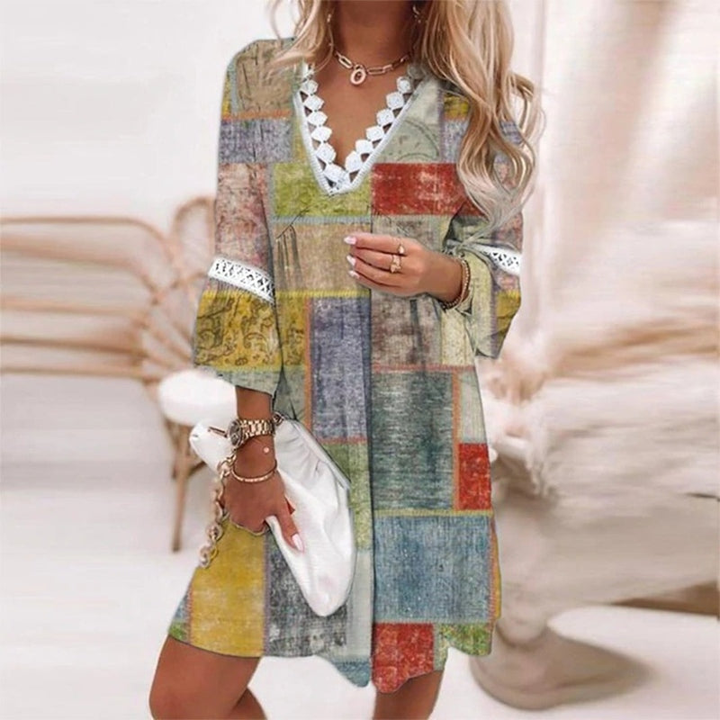 Capucine | Robe Courte Boho Imprimée