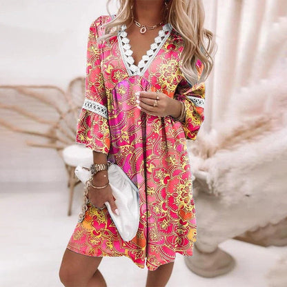 Capucine | Robe Courte Boho Imprimée