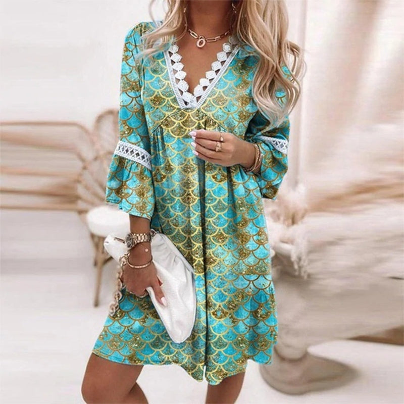 Capucine | Robe Courte Boho Imprimée