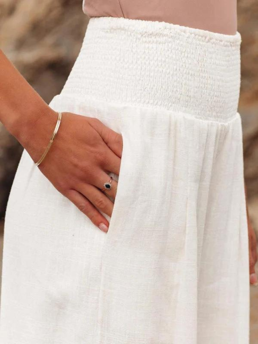 Suzanne | Pantalon de Plage Fluide Jambe Large