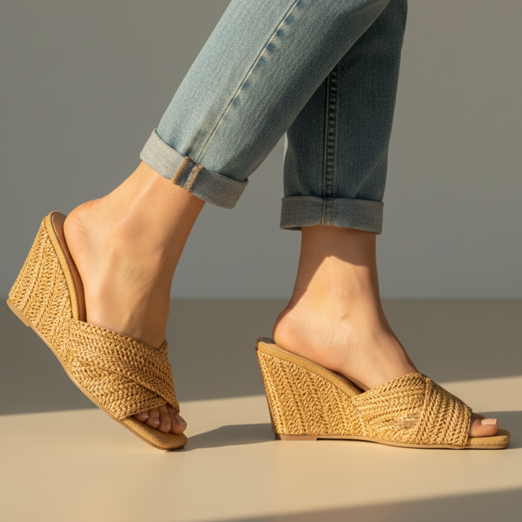 Elvira | Sandales Plateforme Effet Raffia