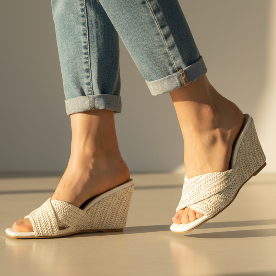 Elvira | Sandales Plateforme Effet Raffia