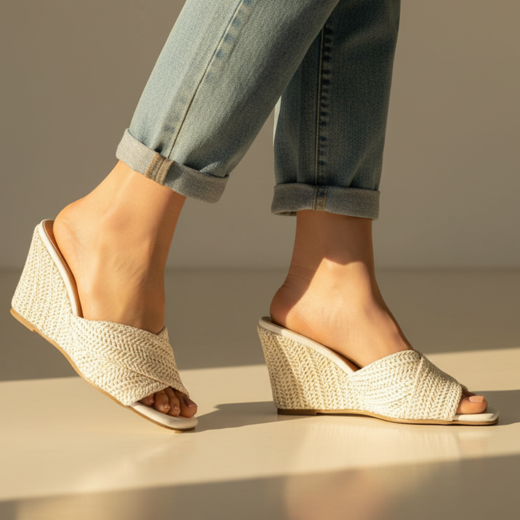 Elvira | Sandales Plateforme Effet Raffia