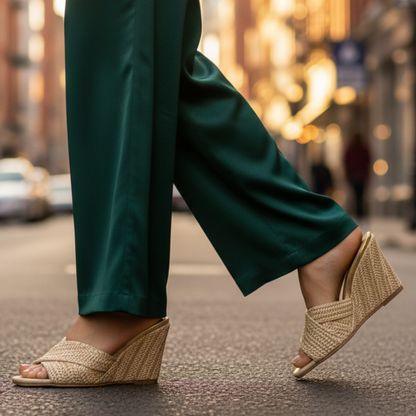 Elvira | Sandales Plateforme Effet Raffia