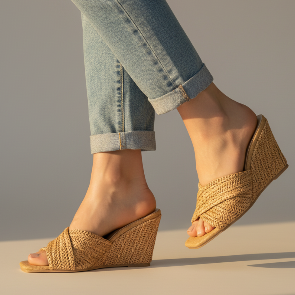 Elvira | Sandales Plateforme Effet Raffia