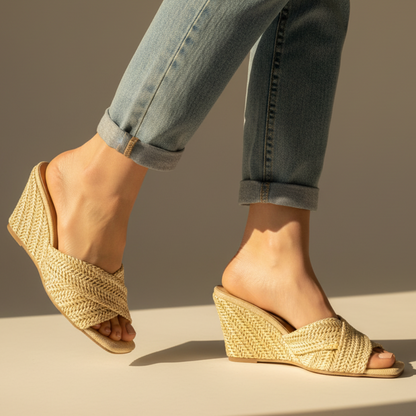 Elvira | Sandales Plateforme Effet Raffia