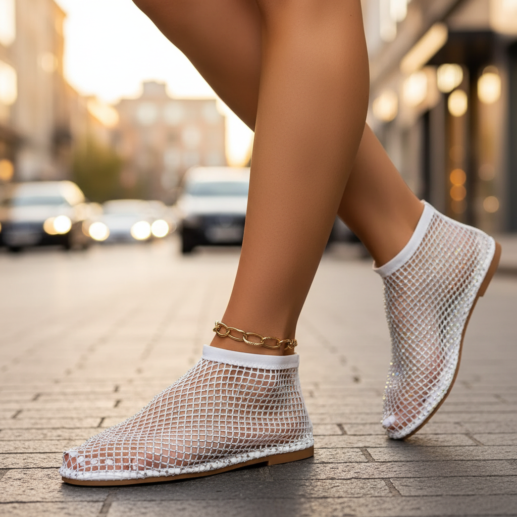 Solène | Ballerines Strass à Bride