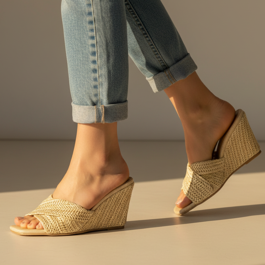 Elvira | Sandales Plateforme Effet Raffia
