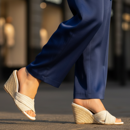 Elvira | Sandales Plateforme Effet Raffia