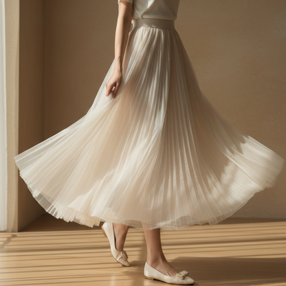 Morgan | Jupe Plissée Fluide Taille Haute