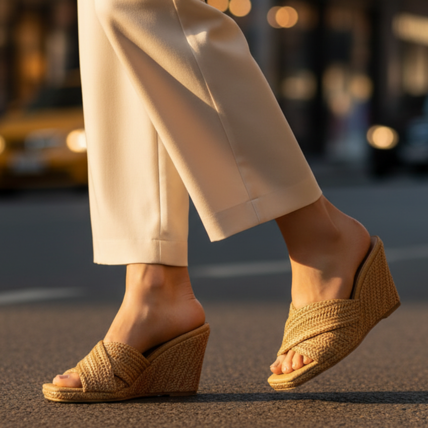 Elvira | Sandales Plateforme Effet Raffia