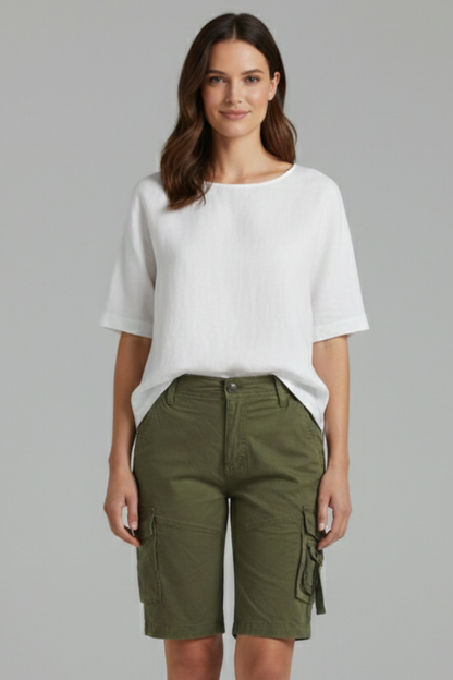 Juliette | Short Cargo Taille Haute pour Été