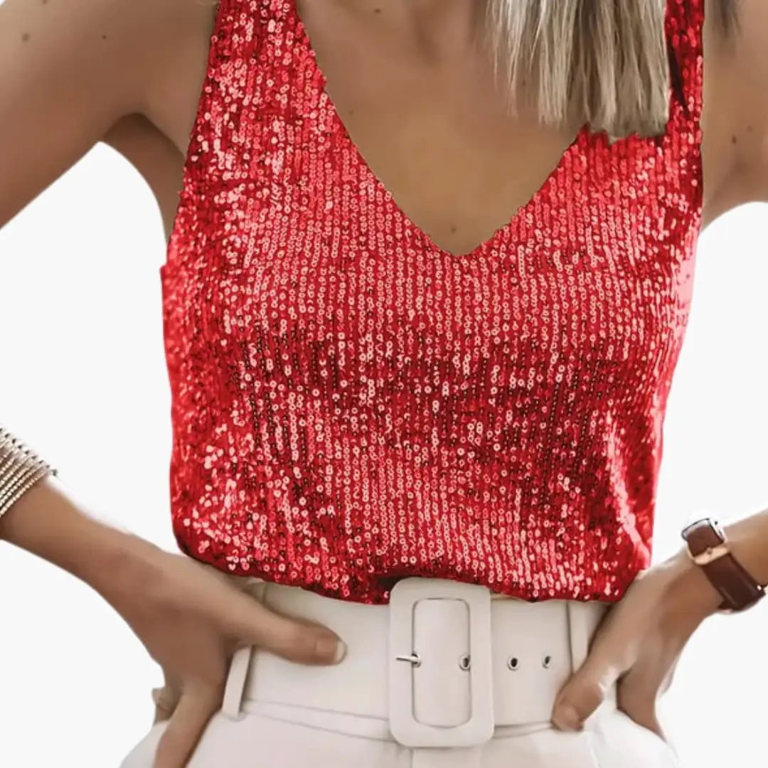 Lauriane | Débardeur à Sequins Col V