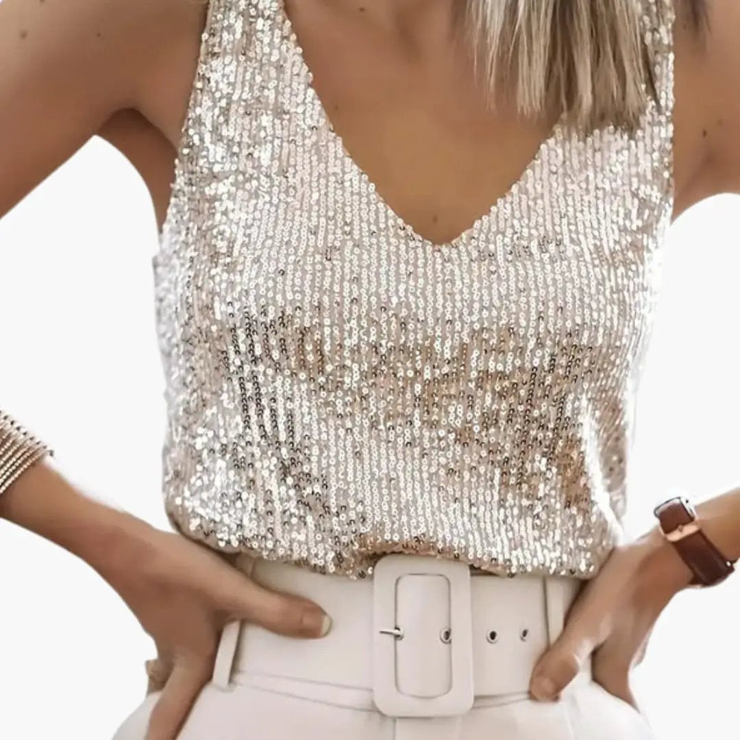 Lauriane | Débardeur à Sequins Col V