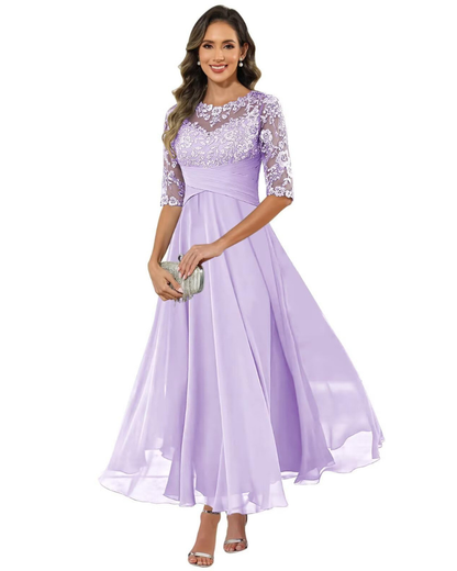 Soiréine | Robe Longue Cérémonie Dentelle Mousseline