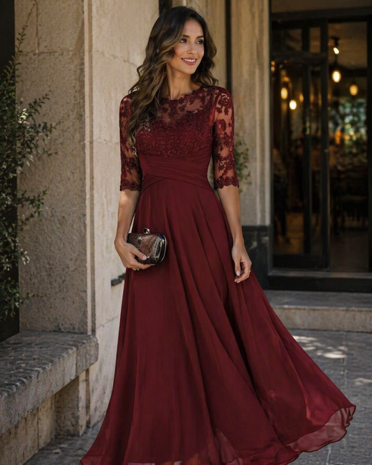 Soiréine | Robe Longue Cérémonie Dentelle Mousseline