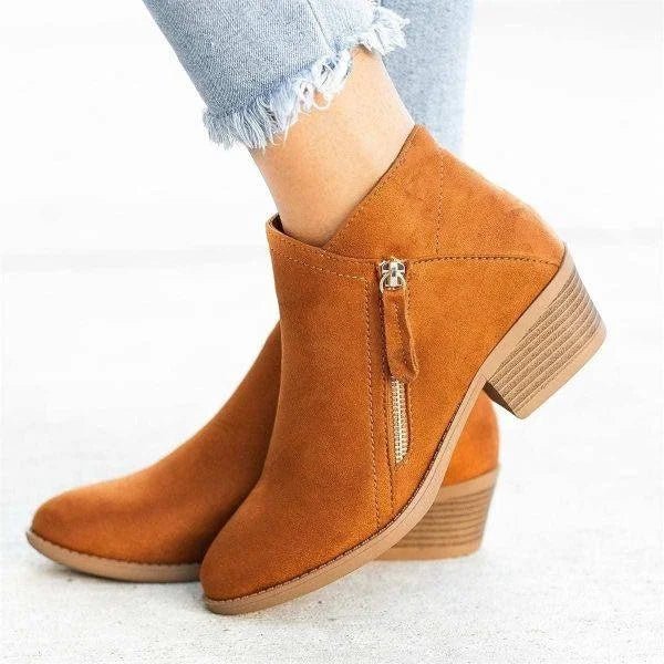 Nolwenne | Bottines Zip Latéral Petit Talon