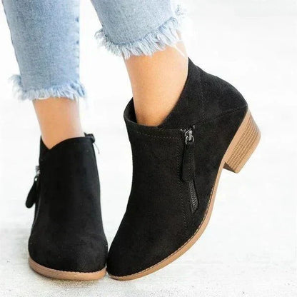 Nolwenne | Bottines Zip Latéral Petit Talon