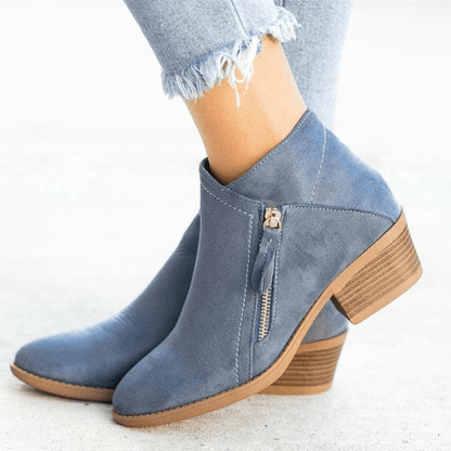 Nolwenne | Bottines Zip Latéral Petit Talon