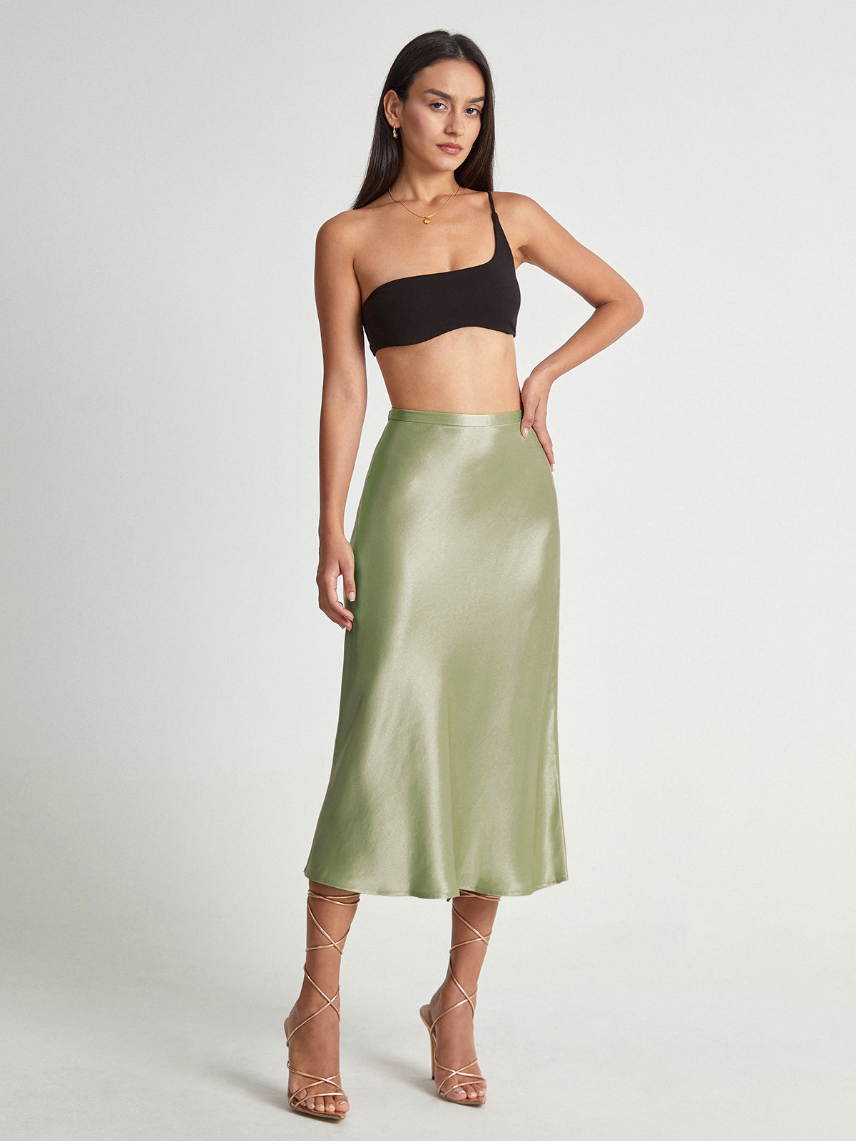 Ysaline | Jupe Midi Taille Haute Élégante