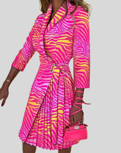 Ségolène | Robe Midi Plissée Asymétrique