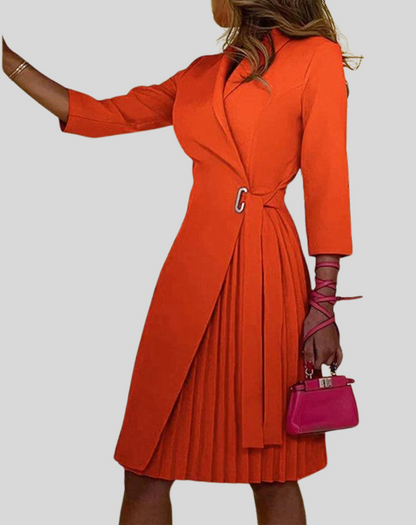 Ségolène | Robe Midi Plissée Asymétrique