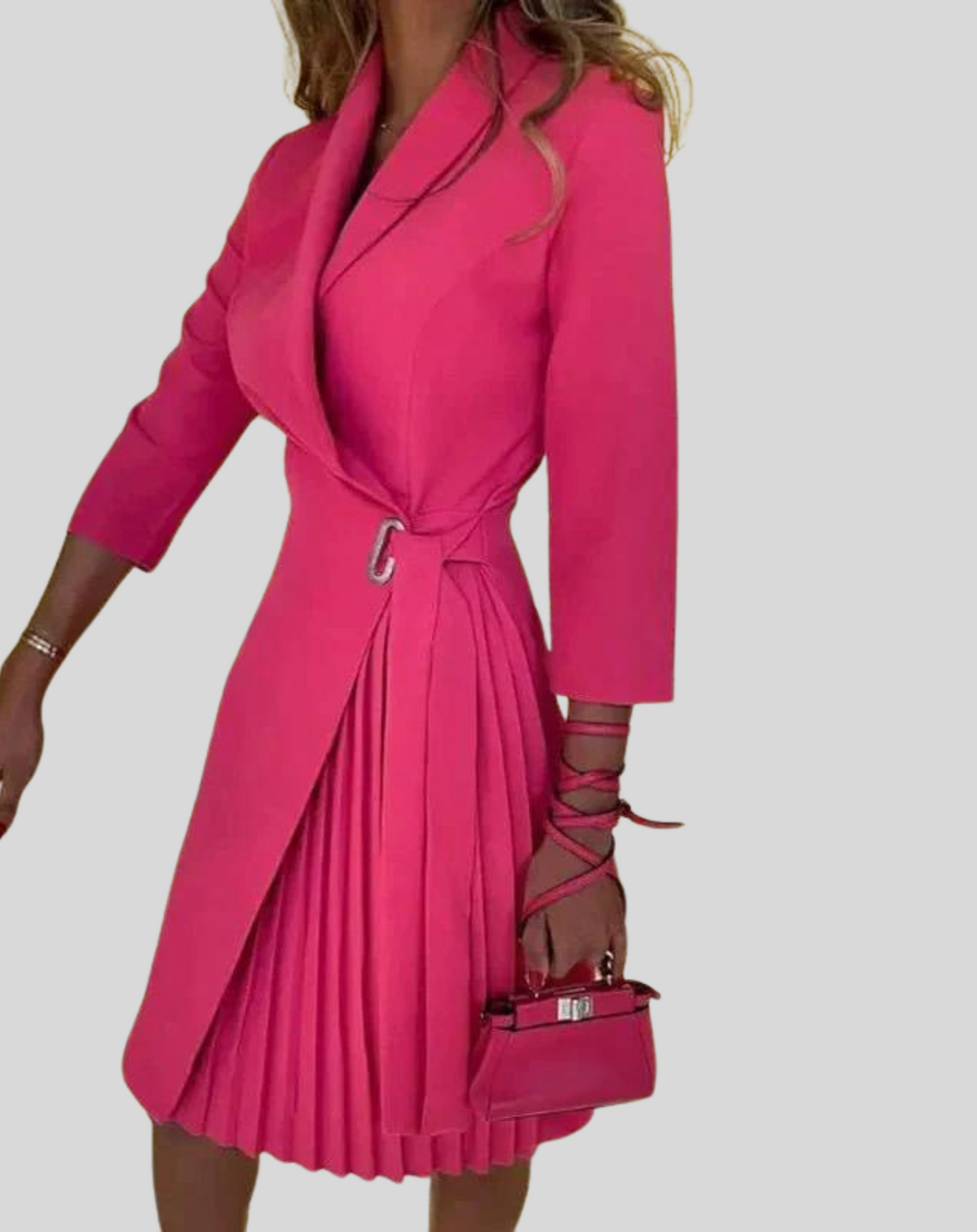 Ségolène | Robe Midi Plissée Asymétrique