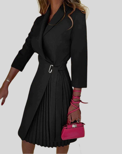 Ségolène | Robe Midi Plissée Asymétrique