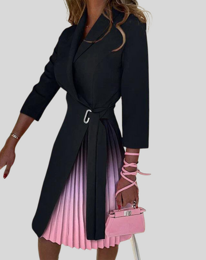Ségolène | Robe Midi Plissée Asymétrique