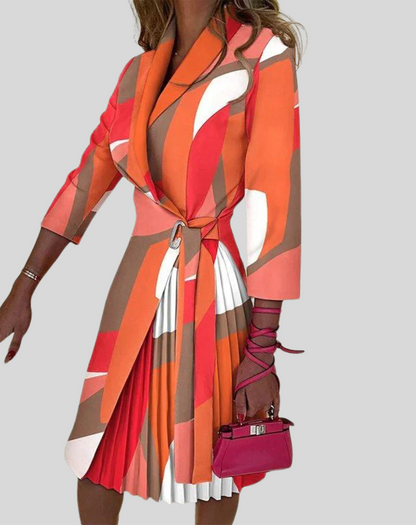 Ségolène | Robe Midi Plissée Asymétrique