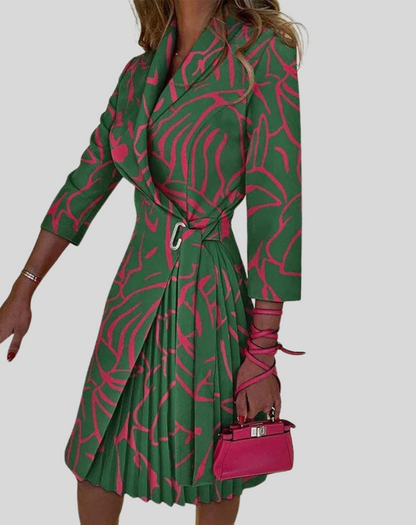 Ségolène | Robe Midi Plissée Asymétrique
