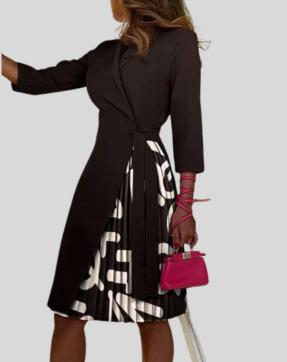 Ségolène | Robe Midi Plissée Asymétrique