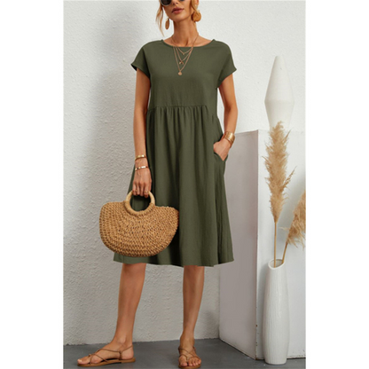 Léna | Robe d’été femme midi fluide avec poches