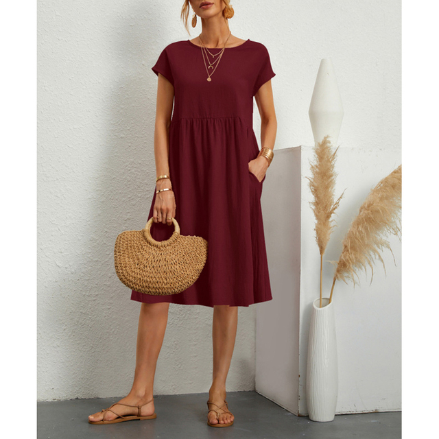 Léna | Robe d’été femme midi fluide avec poches